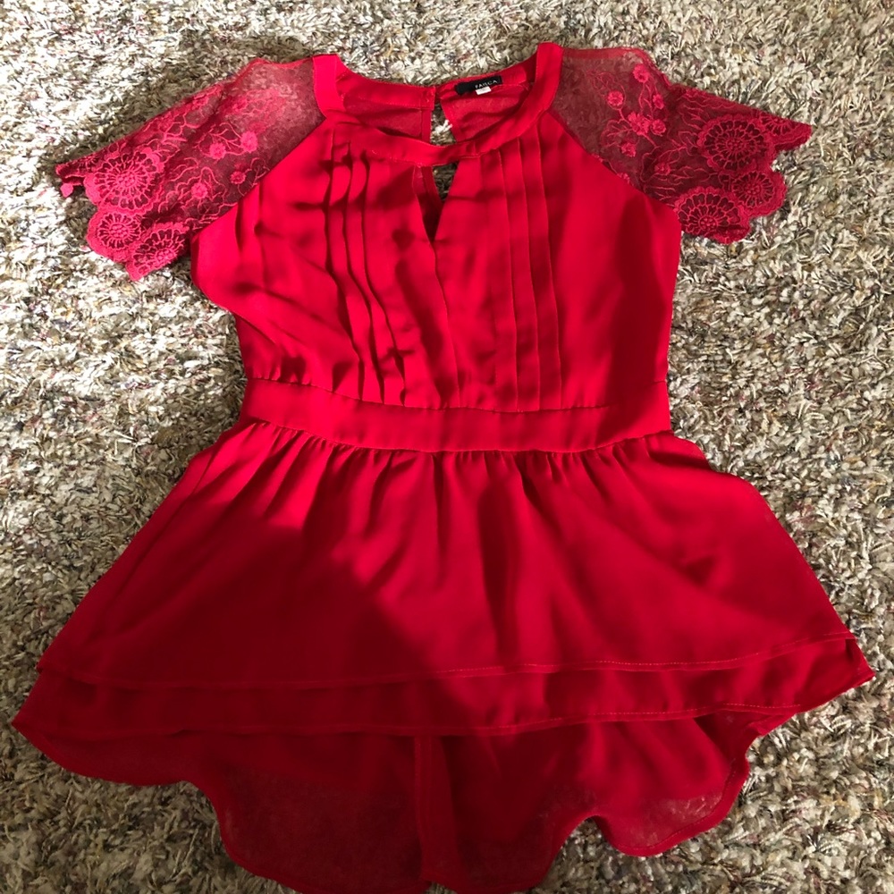 Red Blouse Juniors Size